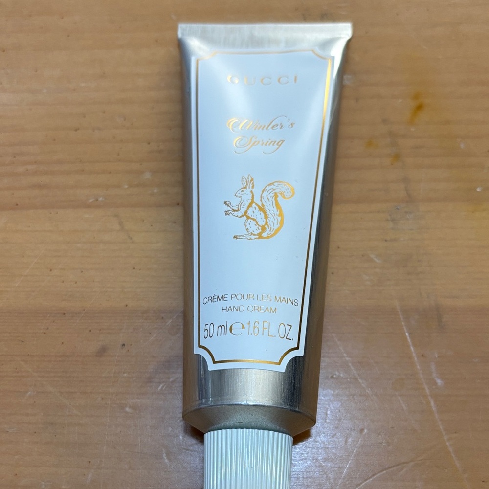 Gucci Silver Hand Cream with Squirrel Design